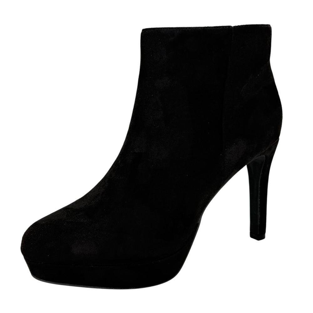 BCBGeneration Jeanne Black Microsuede Womens Heel Ankle Boots Size 11M - Picture 2 of 11